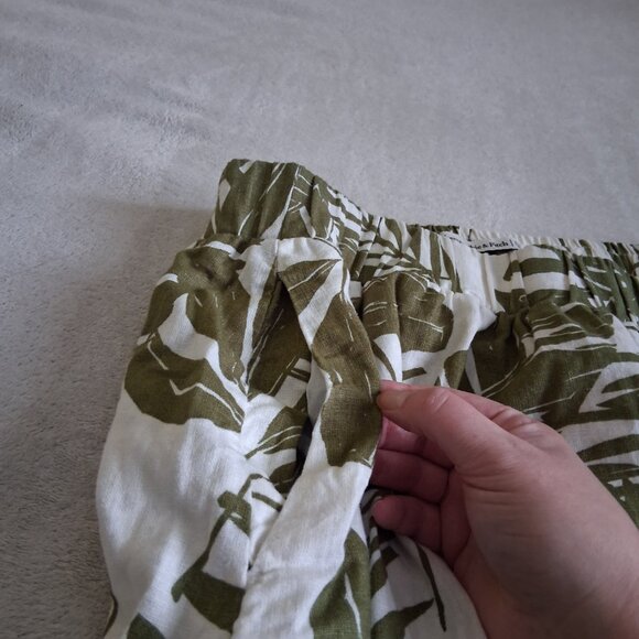 Abercrombie & Fitch Women's XLP Green Tropical Print Linen Blend Maxi Skirt - Picture 11 of 15